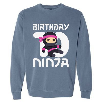 10th Birthday Ninja Ten 10 Year Old Garment-Dyed Sweatshirt