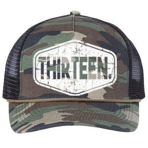 13th Birthday Of Boy Or Girl 13 Years Old Thirteen Retro Rope Trucker Hat Cap