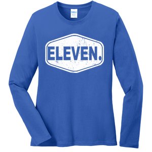 11th Birthday Of Boy Or Girl 11 Years Old Eleven Ladies Long Sleeve Shirt