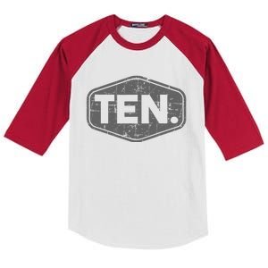 10th Birthday Of Boy Or Girl 10 Years Old Ten Kids Colorblock Raglan Jersey