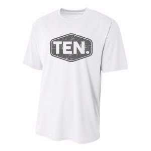 10th Birthday Of Boy Or Girl 10 Years Old Ten Youth Performance Sprint T-Shirt