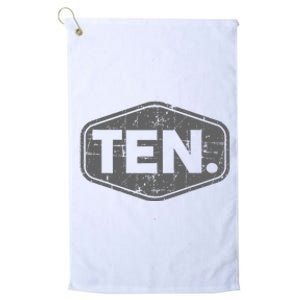 10th Birthday Of Boy Or Girl 10 Years Old Ten Platinum Collection Golf Towel