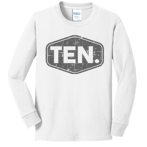 10th Birthday Of Boy Or Girl 10 Years Old Ten Kids Long Sleeve Shirt