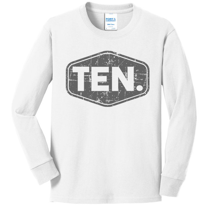 10th Birthday Of Boy Or Girl 10 Years Old Ten Kids Long Sleeve Shirt