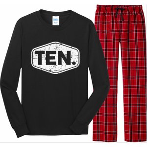 10th Birthday of 10 years old ten Long Sleeve Pajama Set