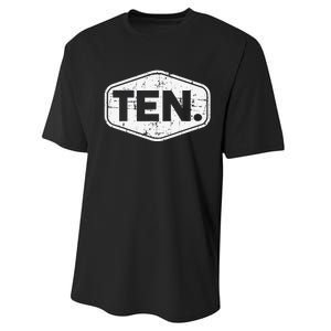 10th Birthday of 10 years old ten Performance Sprint T-Shirt