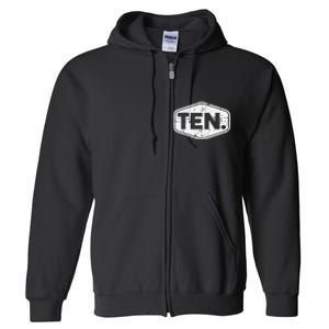 10th Birthday of 10 years old ten Full Zip Hoodie