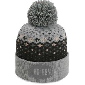 13th Birthday Of Boy Or Girl 13 Years Old Thirteen The Baniff Cuffed Pom Beanie