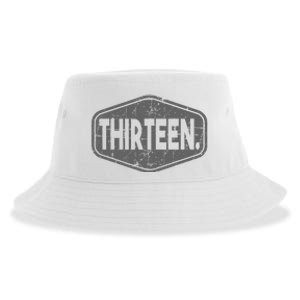 13th Birthday Of Boy Or Girl 13 Years Old Thirteen Sustainable Bucket Hat