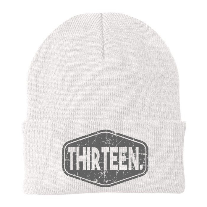 13th Birthday Of Boy Or Girl 13 Years Old Thirteen Knit Cap Winter Beanie