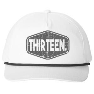 13th Birthday Of Boy Or Girl 13 Years Old Thirteen Snapback Five-Panel Rope Hat