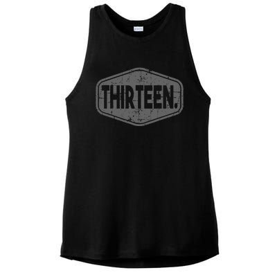 13th Birthday Of Boy Or Girl 13 Years Old Ladies PosiCharge Tri-Blend Wicking Tank