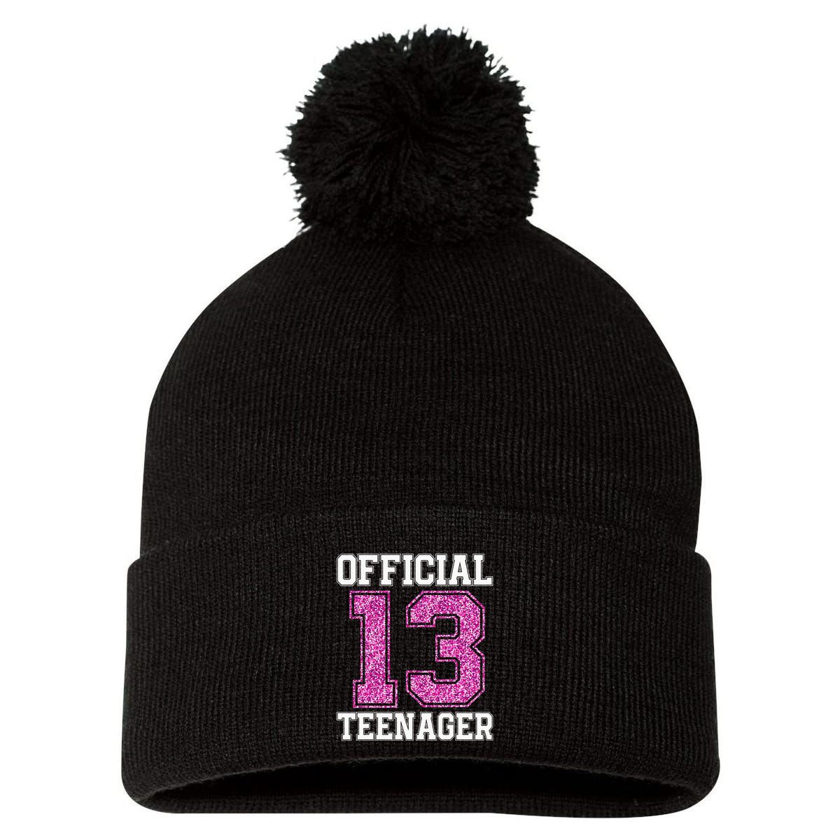 13th Birthday OFFICIAL TEENAGER 2010 Bday Pom Pom 12in Knit Beanie
