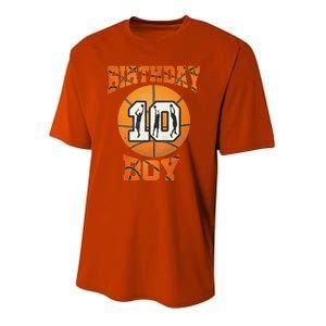 10th Birthday Outfit Basketball Ten 10 Year Old Funny Youth Performance Sprint T-Shirt