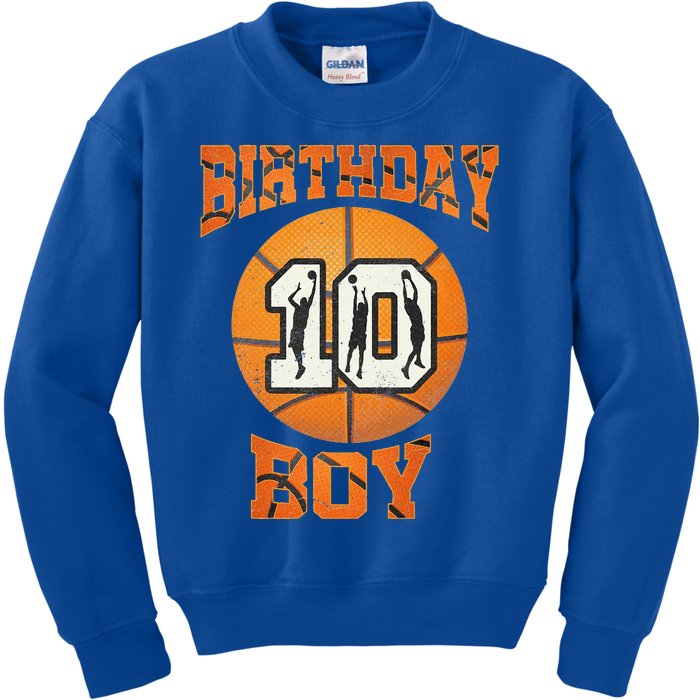 10th Birthday Outfit Basketball Ten 10 Year Old Funny Kids Sweatshirt