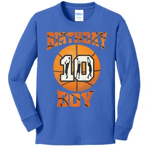 10th Birthday Outfit Basketball Ten 10 Year Old Funny Kids Long Sleeve Shirt