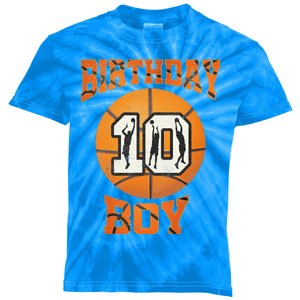 10th Birthday Outfit Basketball Ten 10 Year Old Funny Kids Tie-Dye T-Shirt