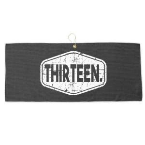 13th Birthday Of Boy Or Girl 13 Years Old Thirteen Large Microfiber Waffle Golf Towel