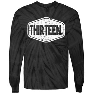 13th Birthday Of Boy Or Girl 13 Years Old Thirteen Tie-Dye Long Sleeve Shirt