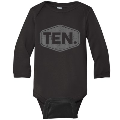 10th Birthday of Boy or Girl, 10 years old, ten Baby Long Sleeve Bodysuit