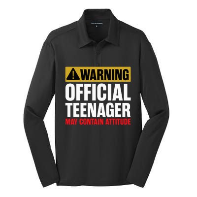 13 Birthday O.fficial Teenager 13yr Math 13th Birthday Silk Touch Performance Long Sleeve Polo