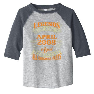 15th Birthday Present Gift Legends Born In April 2008 15 Years Old Toddler Fine Jersey T-Shirt