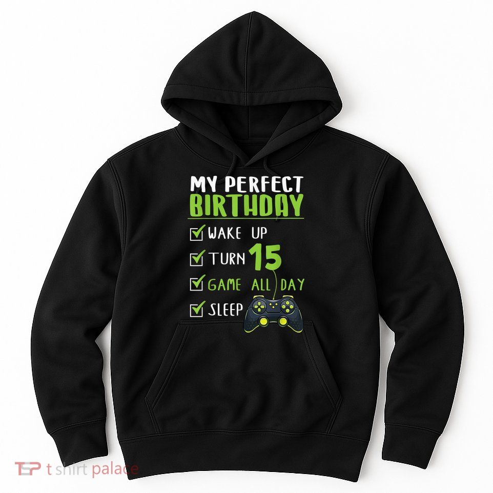 15th Birthday Party Perfect For Gamer 15 Years Old Boy Hoodie