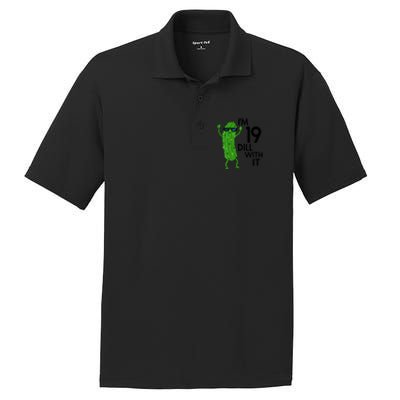 19th Birthday Pickle Funny IM 19 Dill With It Gift PosiCharge RacerMesh Polo