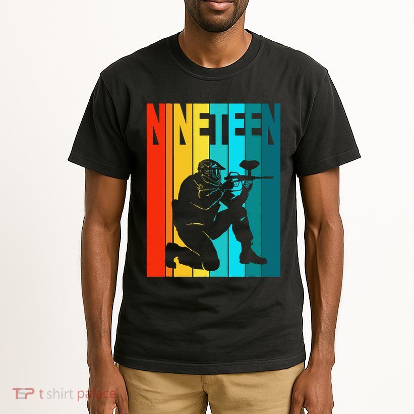 19th Birthday Paintball Theme 19 Year Old Boy Birthday Tall T-Shirt