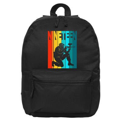 19th Birthday Paintball Theme 19 Year Old Boy Birthday 16 in Basic Backpack