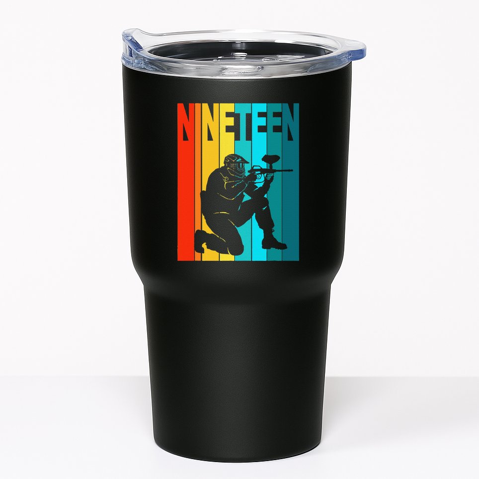 19th Birthday Paintball Theme 19 Year Old Boy Birthday Tumbler