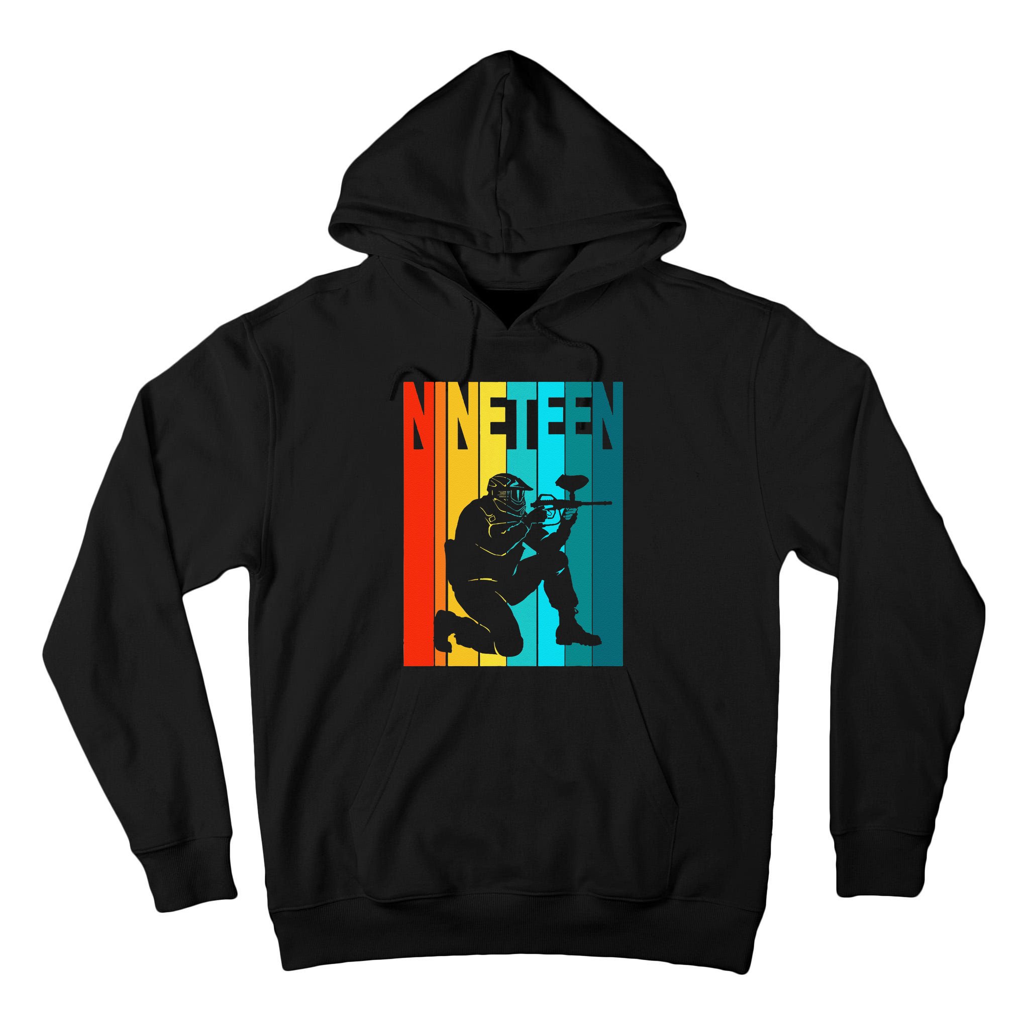 19th Birthday Paintball Theme 19 Year Old Boy Birthday Tall Hoodie