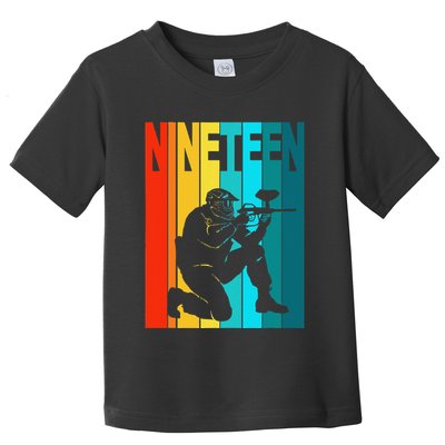 19th Birthday Paintball Theme 19 Year Old Boy Birthday Toddler T-Shirt