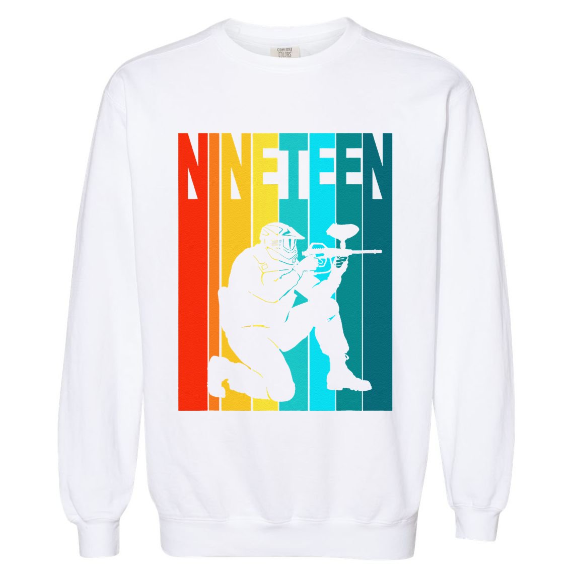 19th Birthday Paintball Theme 19 Year Old Boy Birthday Garment-Dyed Sweatshirt
