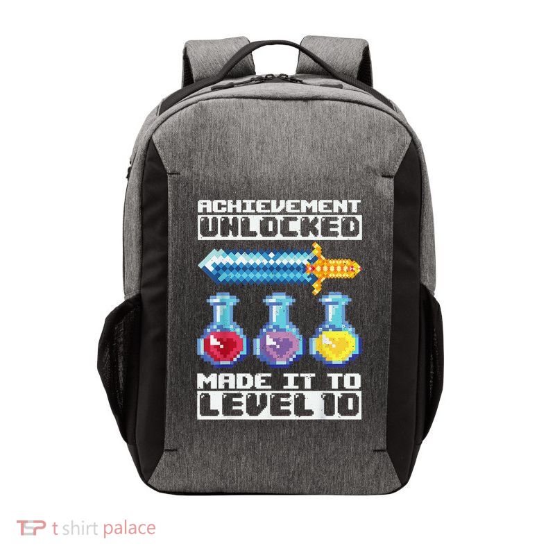 10th Birthday Pixel Art Sword Achievet Unlocked Ten Years Vector Backpack