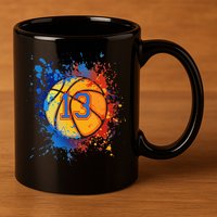 13th Birthday Party Thirteen 13 Year Old Basketball Bday 11oz C Handle Ceramic Mug