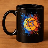 13th Birthday Party Thirteen 13 Year Old Basketball Bday 11oz C Handle Ceramic Mug