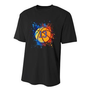 13th Birthday Party Thirteen 13 Year Old Basketball Bday Youth Performance Sprint T-Shirt