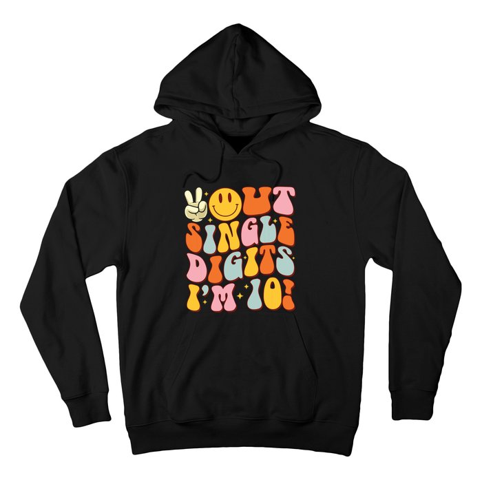 10th Birthday Peace Out Single Digit Im 10 Party Girl Hoodie