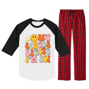 10th Birthday Peace Out Single Digit Im 10 Party Girl Raglan Sleeve Pajama Set