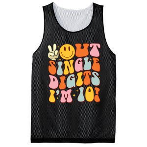 10th Birthday Peace Out Single Digit Im 10 Party Girl Mesh Reversible Basketball Jersey Tank