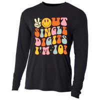 10th Birthday Peace Out Single Digit Im 10 Party Girl Cooling Performance Long Sleeve Crew