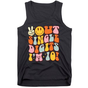 10th Birthday Peace Out Single Digit Im 10 Party Girl Tank Top