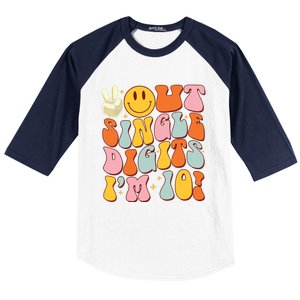 10th Birthday Peace Out Single Digit Im 10 Party Girl Baseball Sleeve Shirt