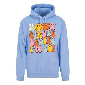 10th Birthday Peace Out Single Digit Im 10 Party Girl Unisex Surf Hoodie