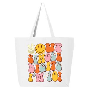 10th Birthday Peace Out Single Digit Im 10 Party Girl 25L Jumbo Tote