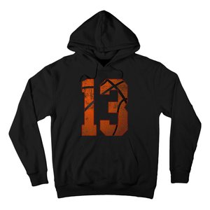 13th Birthday Party Thirteen 13 Year Old Basketball Bday Hoodie