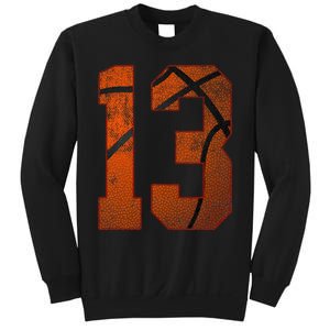 13th Birthday Party Thirteen 13 Year Old Basketball Bday Sweatshirt