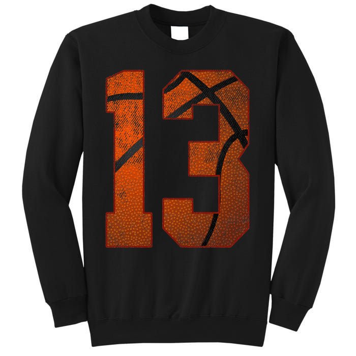 13th Birthday Party Thirteen 13 Year Old Basketball Bday Sweatshirt