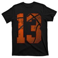 13th Birthday Party Thirteen 13 Year Old Basketball Bday T-Shirt